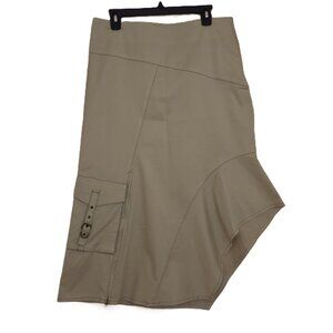 Cottonade Paris Maxi Skirt Asymmetric Womens L Khaki Tan Cargo Streetwear Acacia